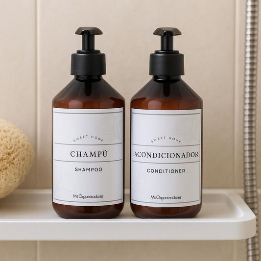 Frasco Dispensador de Shampoo y Acondicionador