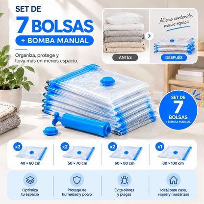 Kit Bolsas al Vacio para Ropa