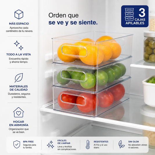 Caja Organizadora Apilable para Nevera