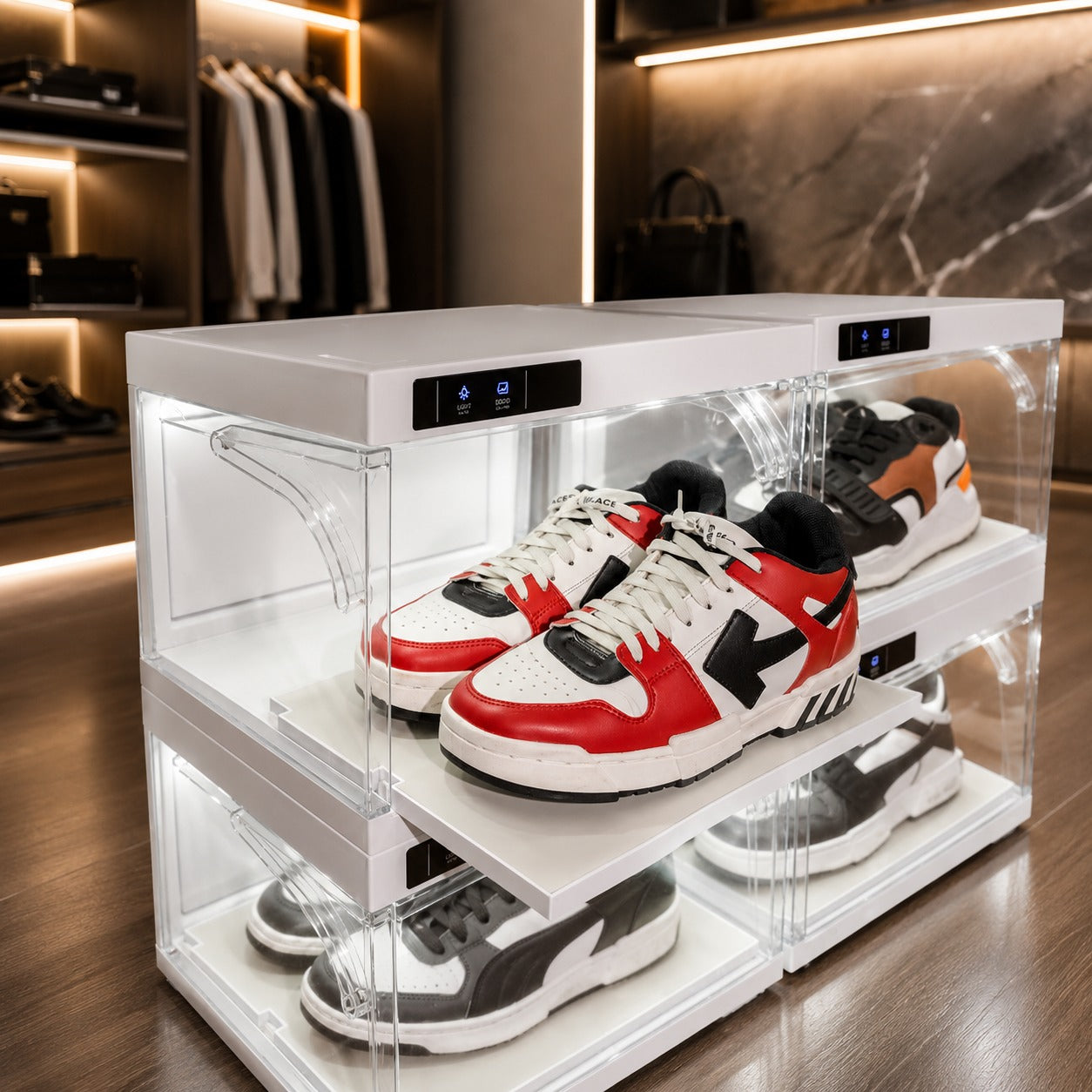 Exhibidor de Sneakers Inteligente con iluminación LED