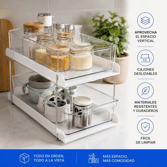 Organizador de Cajones Doble para cocina