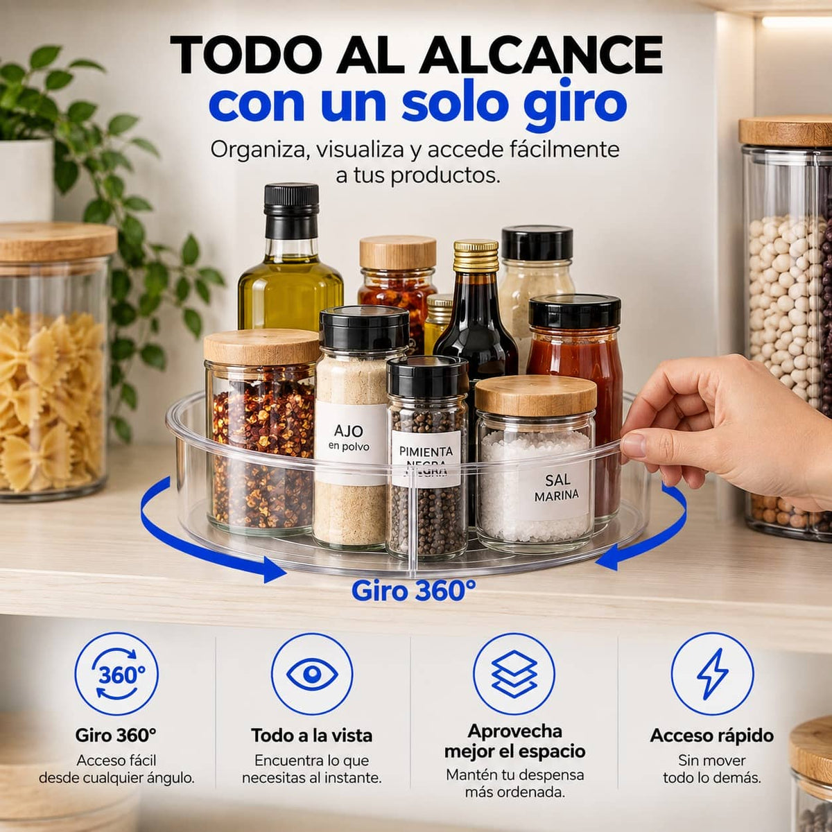 Contenedor Organizador Giratorio para cocina