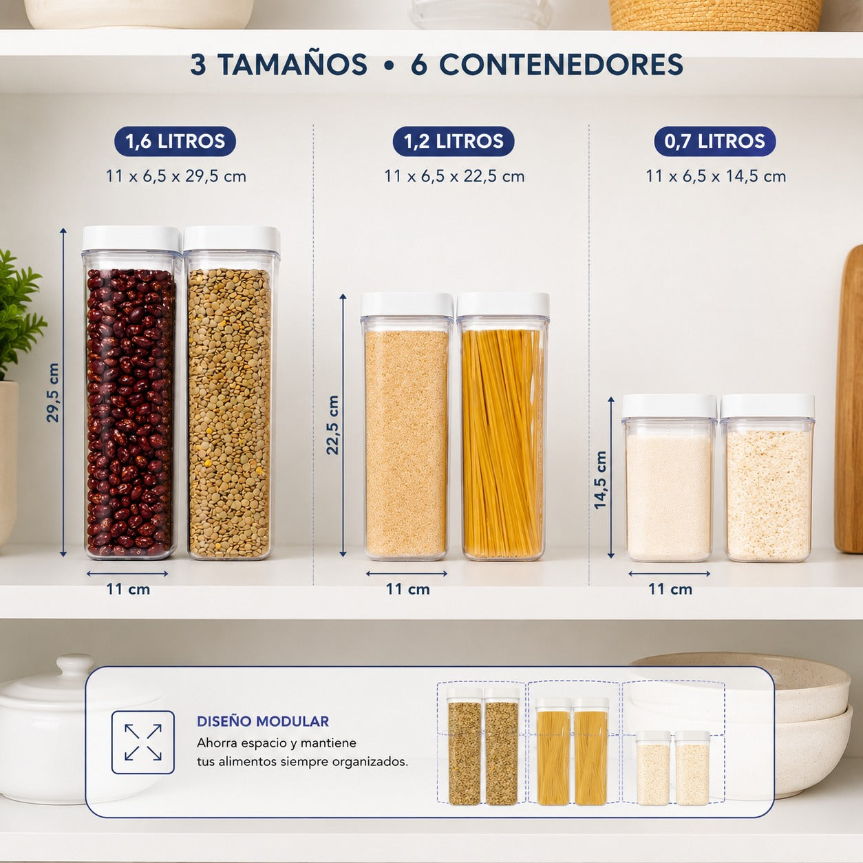 Set Organizador de Granos x6