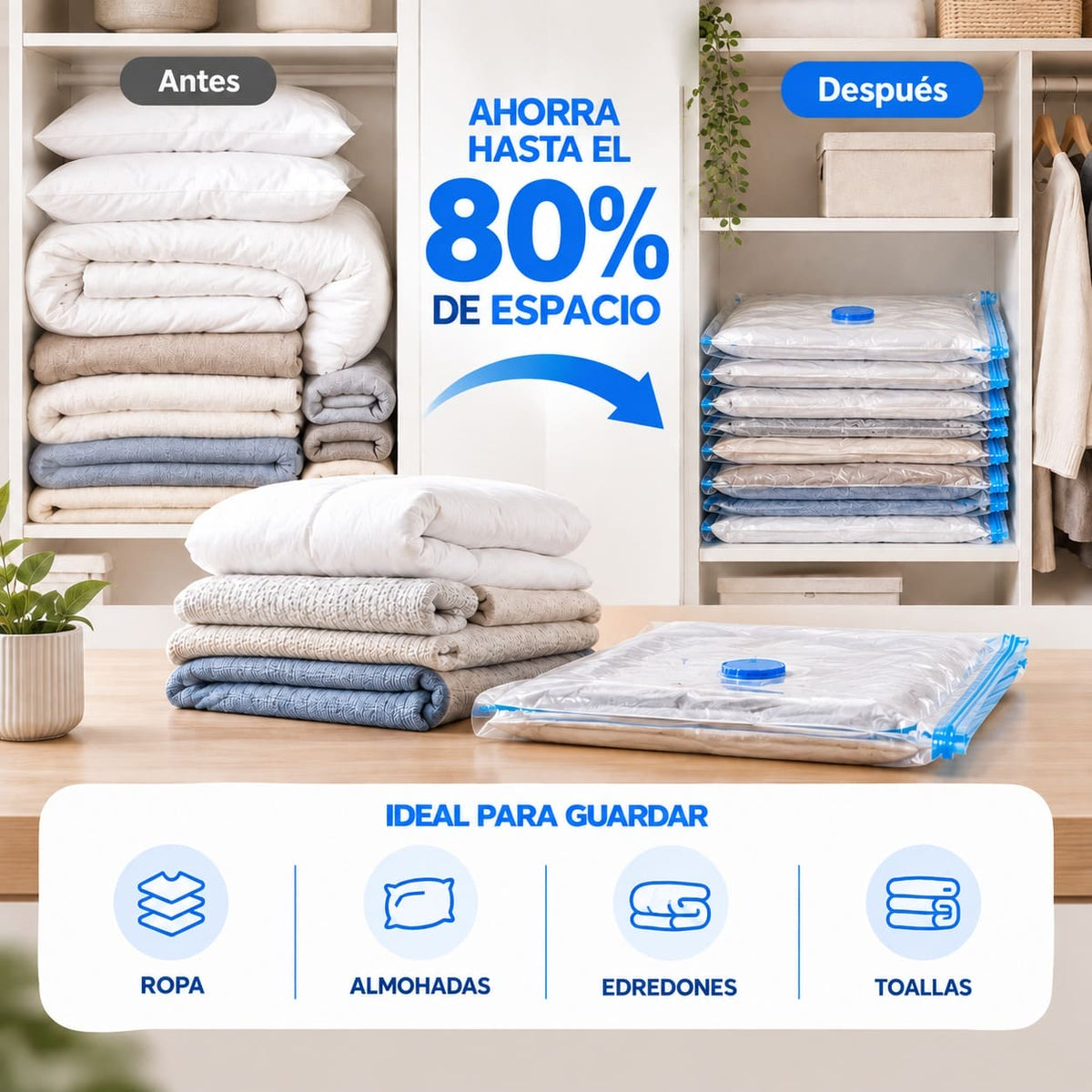 Kit Bolsas al Vacio para Ropa
