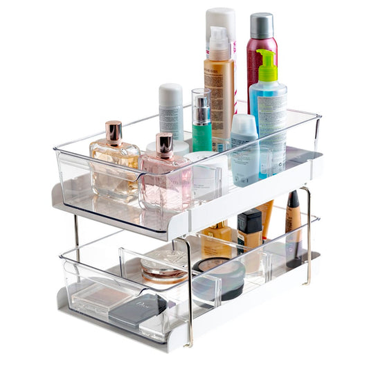 Organizador de Maquillaje Cajón Doble para Baño