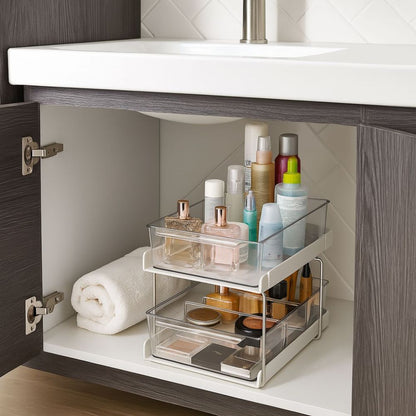Organizador de Maquillaje Cajón Doble para Baño