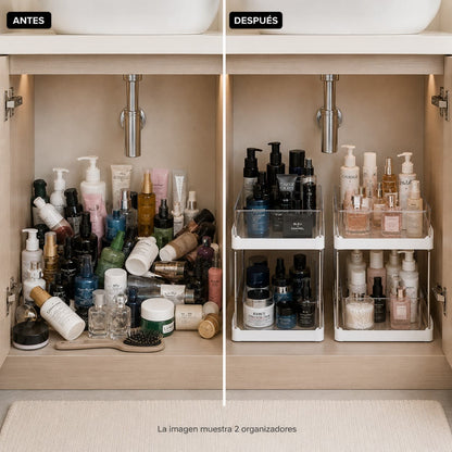 Organizador de Maquillaje Cajón Doble para Baño